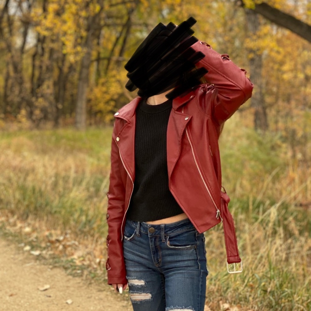 Red leather jacket